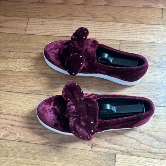 Rebecca Minkoff Stacey Velvet Studded Bow Slip-On Sneakers - Picture 5 of 16